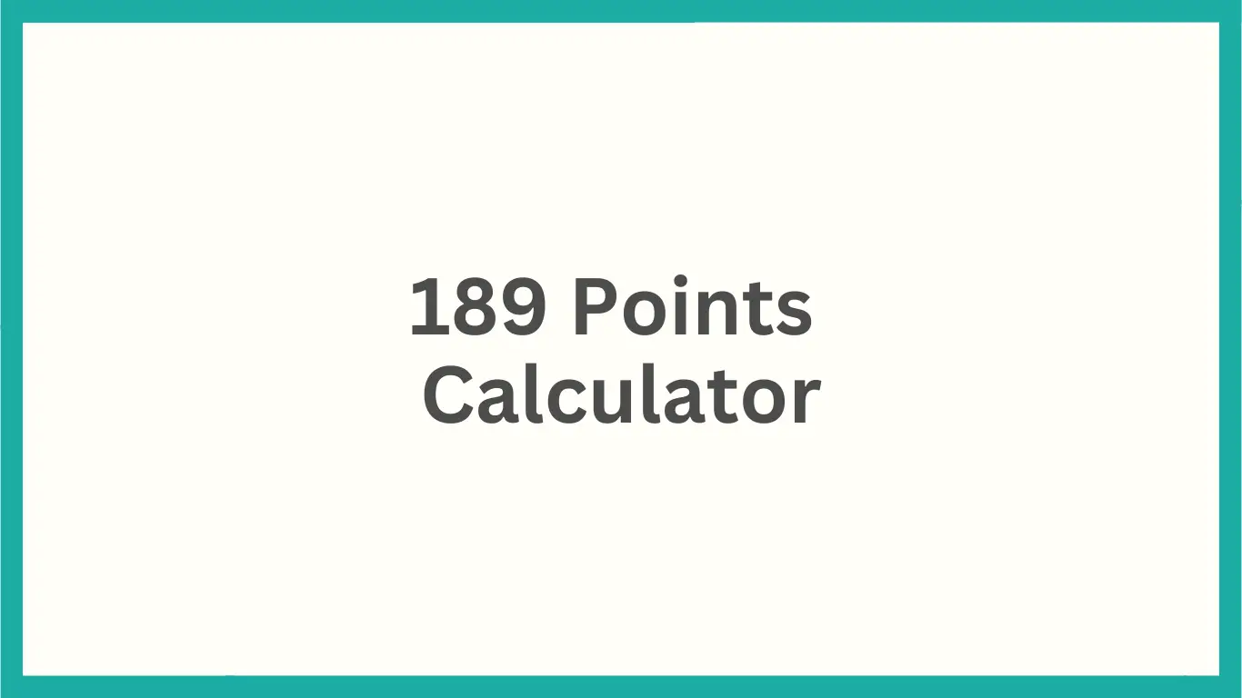 189 Points Calculator