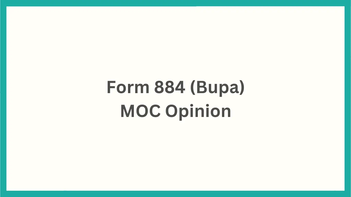 Form 884 Bupa